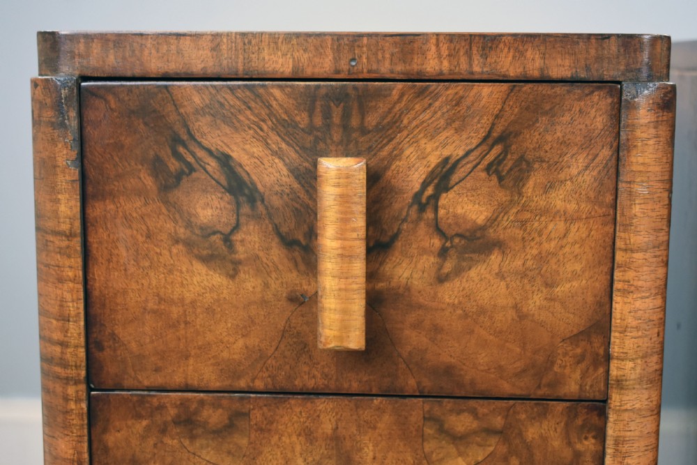 A Pair of Art Deco Walnut Bedside Chests View VII