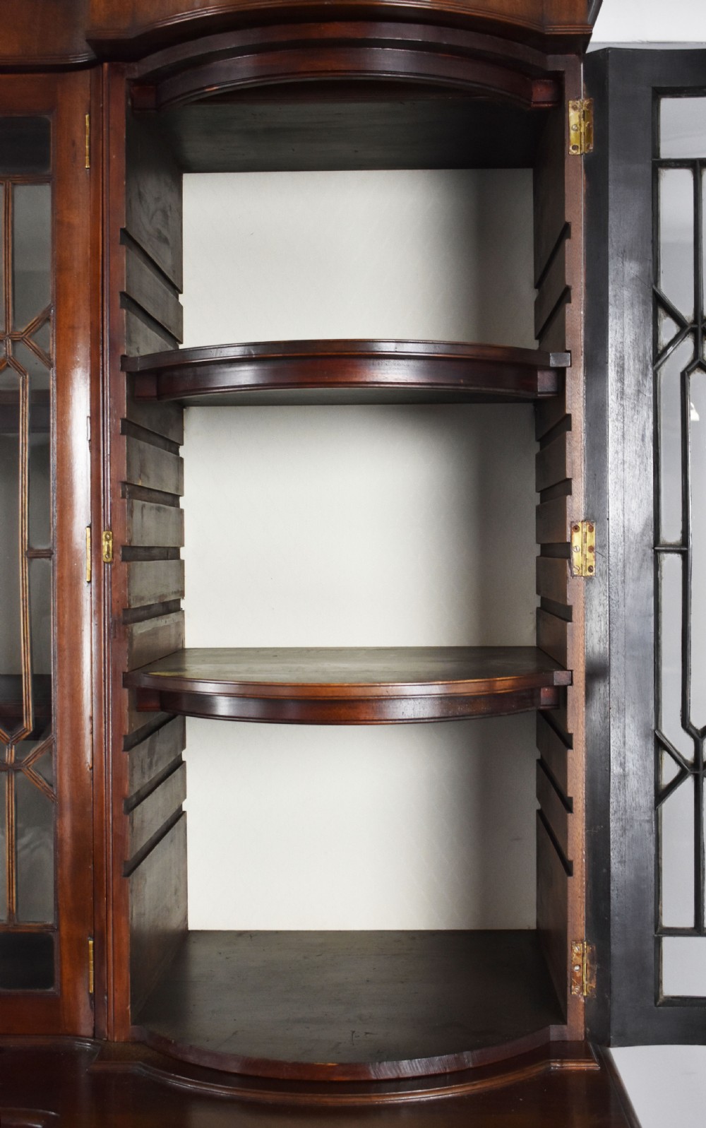 19th Century Mahogany Inverted Breakfront Bookcase View XII