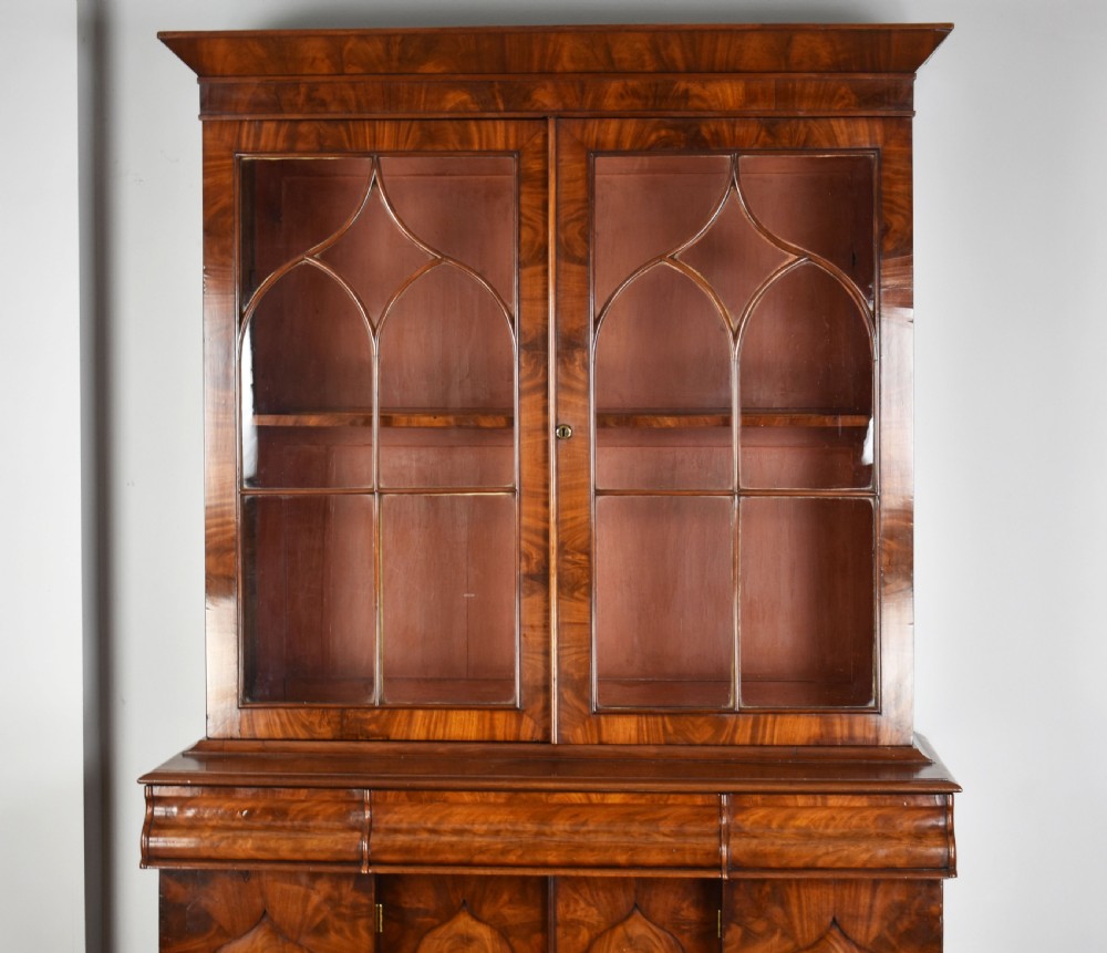 Early Victorian Flame Mahogany Bookcase View II