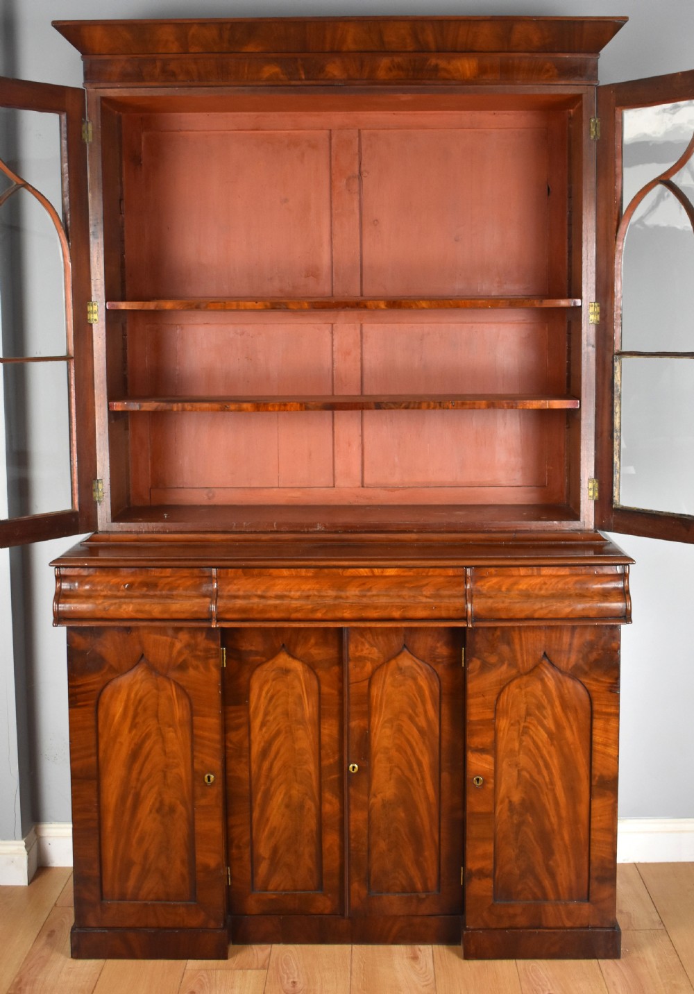 Early Victorian Flame Mahogany Bookcase View VII