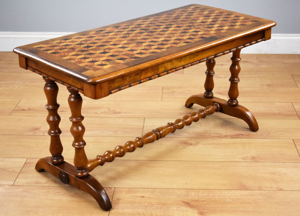Victorian Walnut and Parquetry Coffee Table
