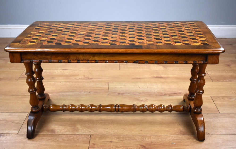 Victorian Walnut and Parquetry Coffee Table View VIII