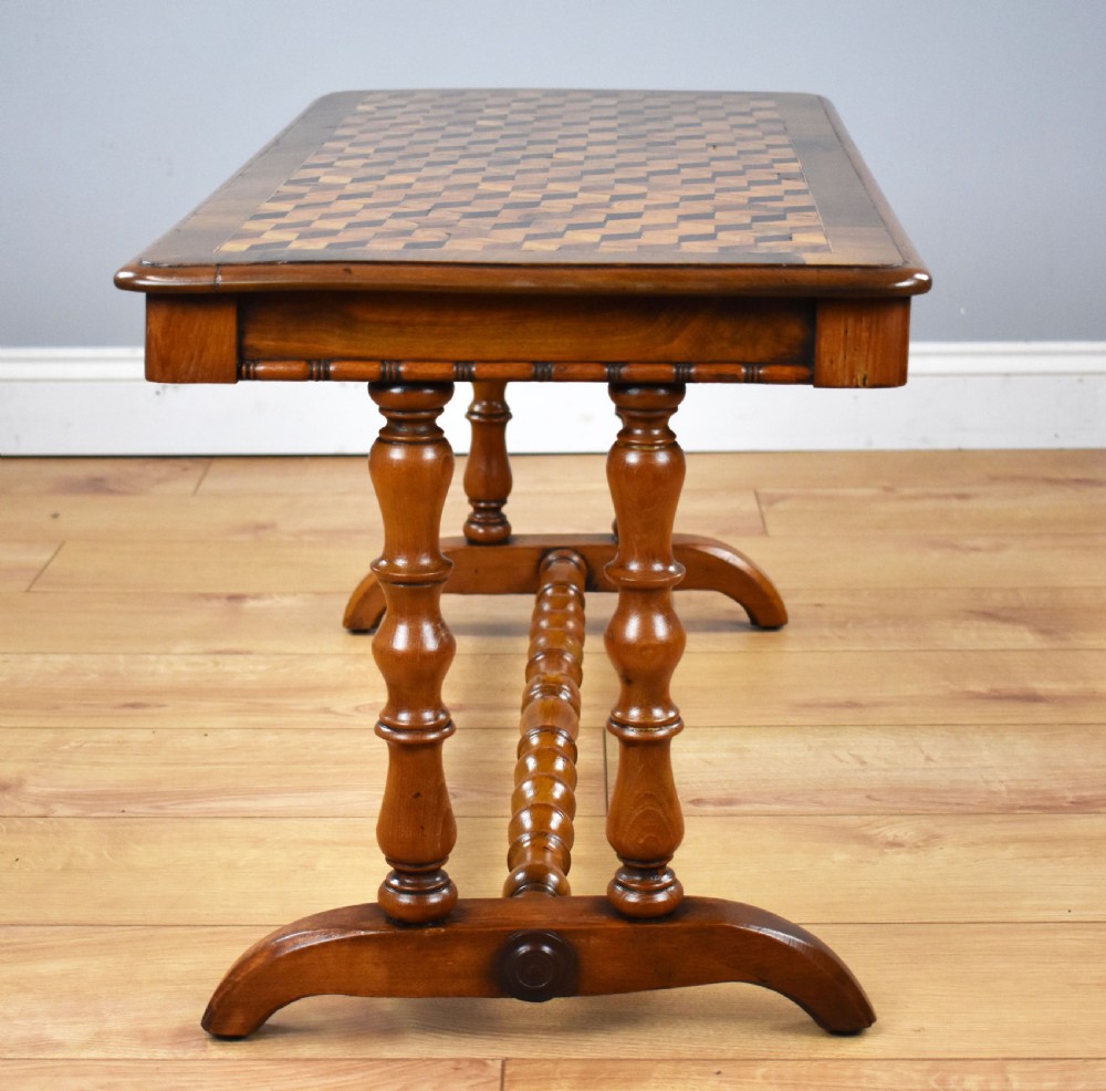 Victorian Walnut and Parquetry Coffee Table View IX