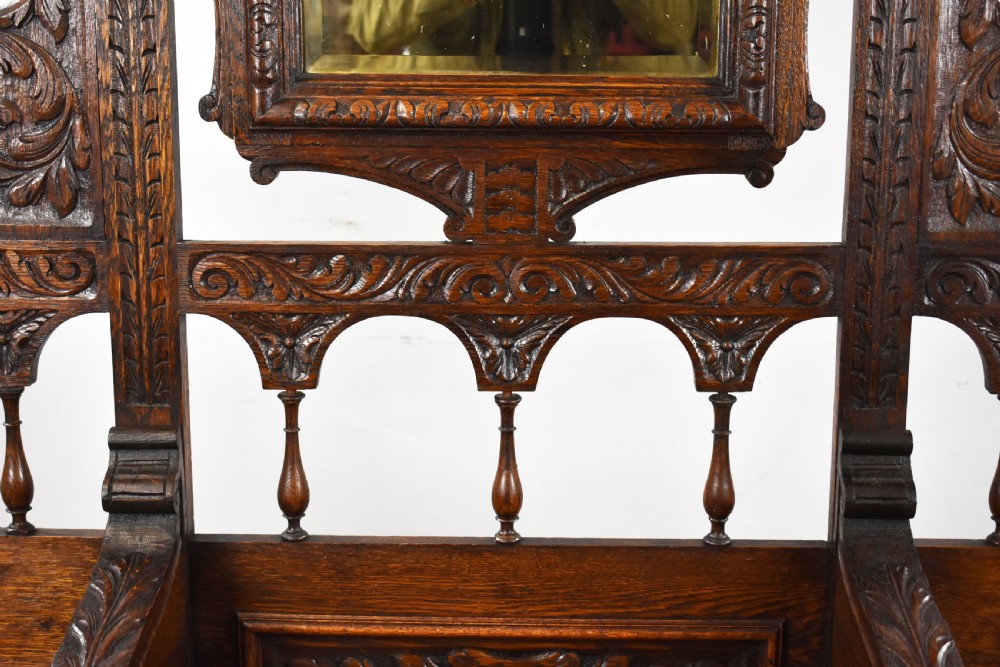 Victorian Carved Oak Hall stand View V