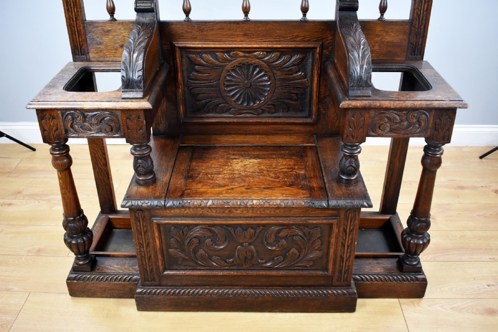 Victorian Carved Oak Hall stand View VII