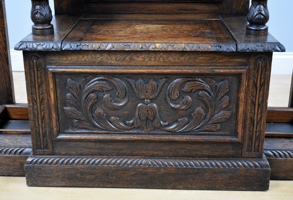 Victorian Carved Oak Hall stand View IX