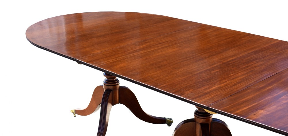 Antique Regency Style Mahogany Pedestal Dining Table View IV
