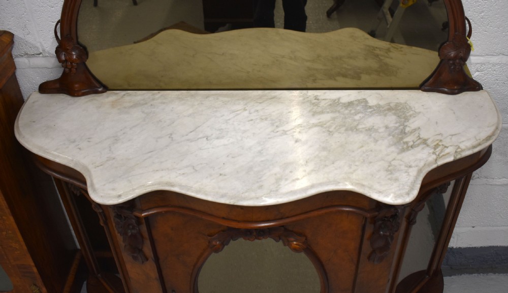 Victorian Burr Walnut Serpentine Credenza View VIII