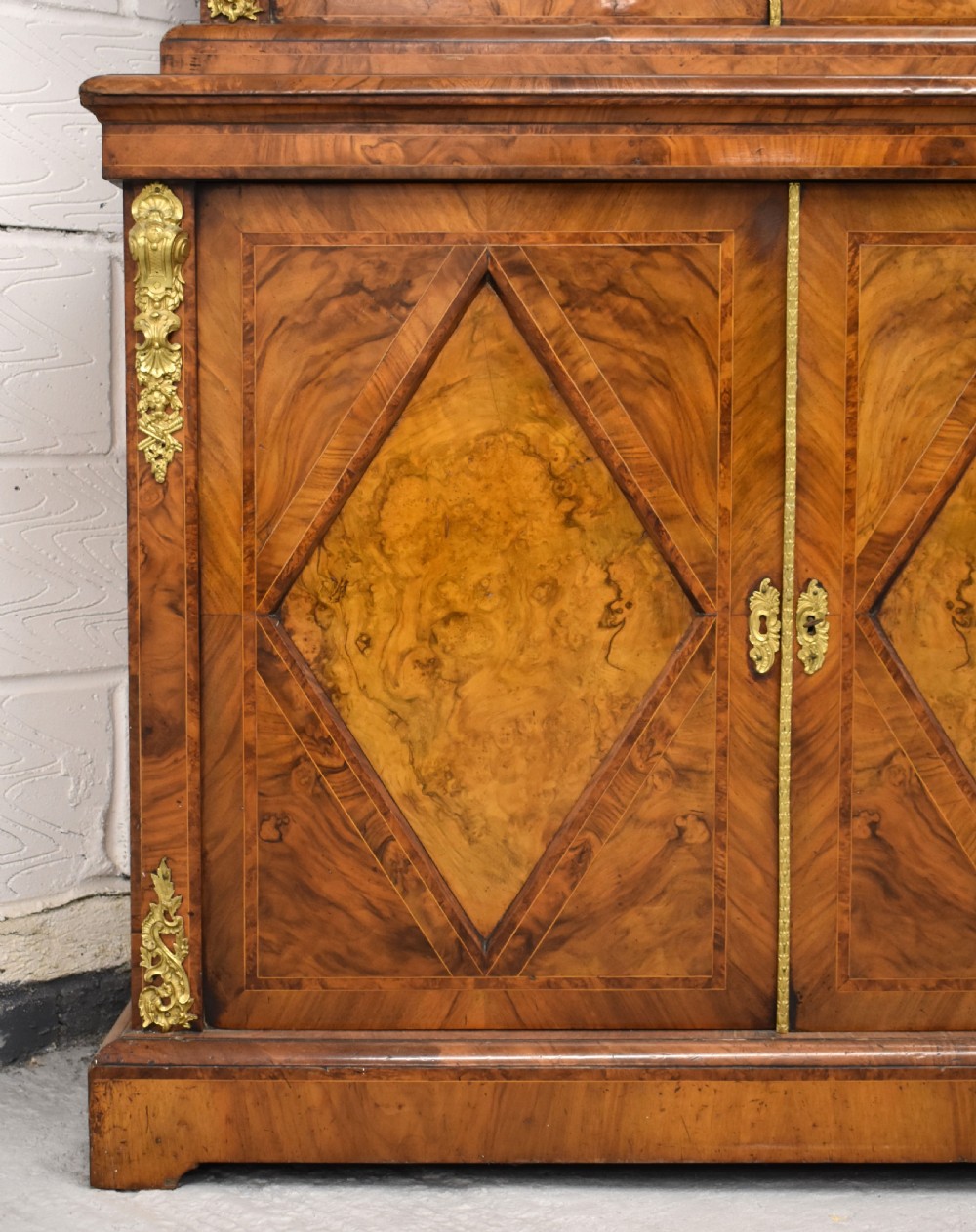 Victorian Burr Walnut Bookcase View IV