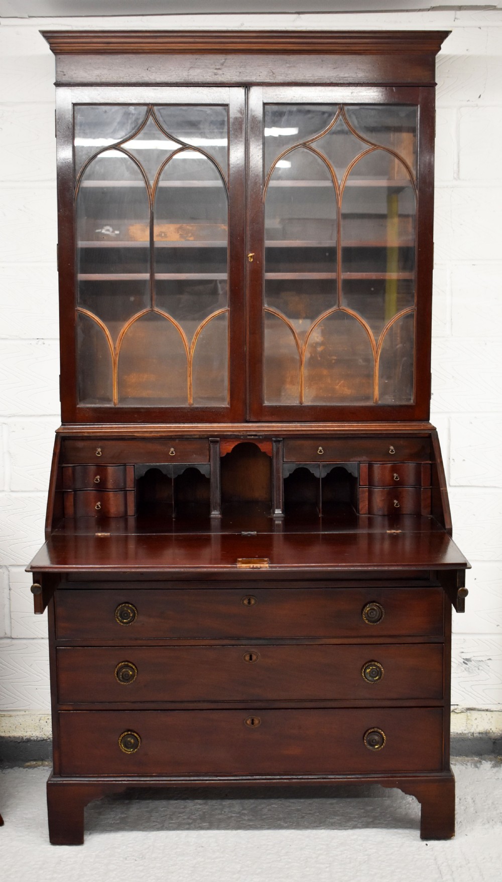 George III Mahogany Bureau Bookcase View III