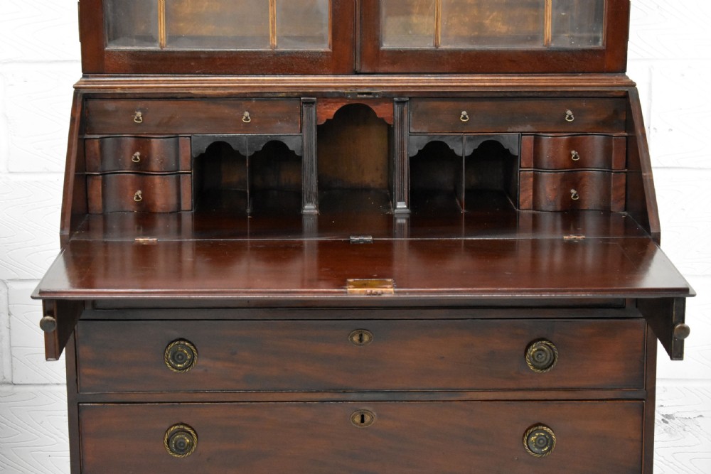 George III Mahogany Bureau Bookcase View IV
