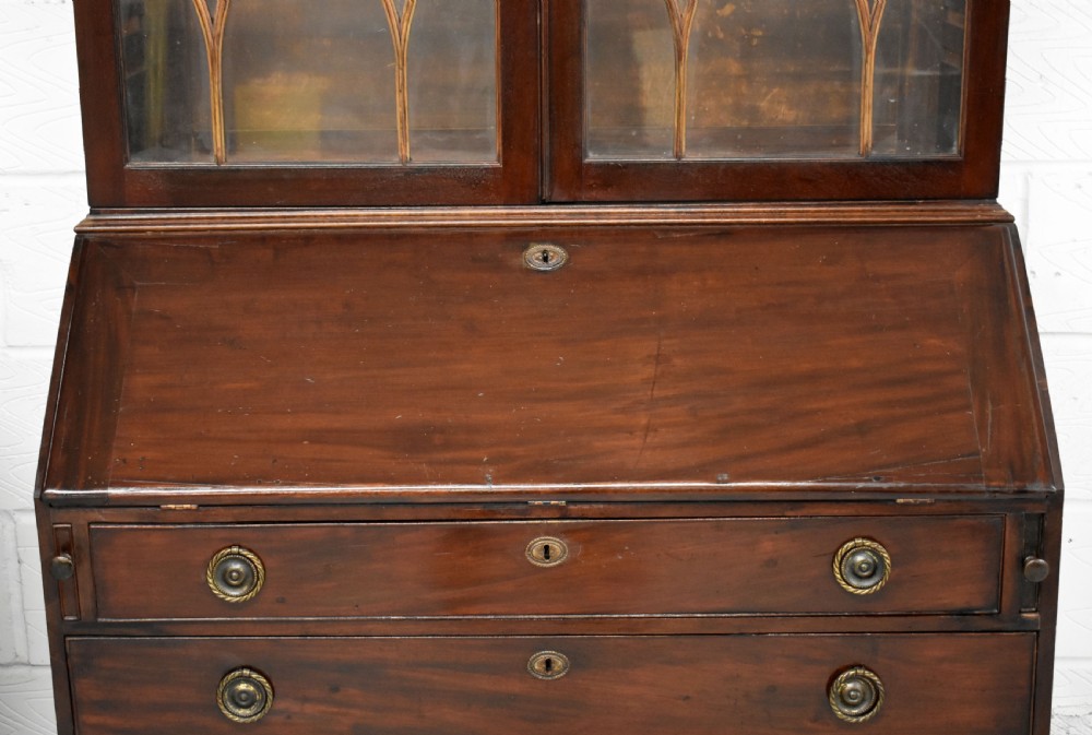 George III Mahogany Bureau Bookcase View V