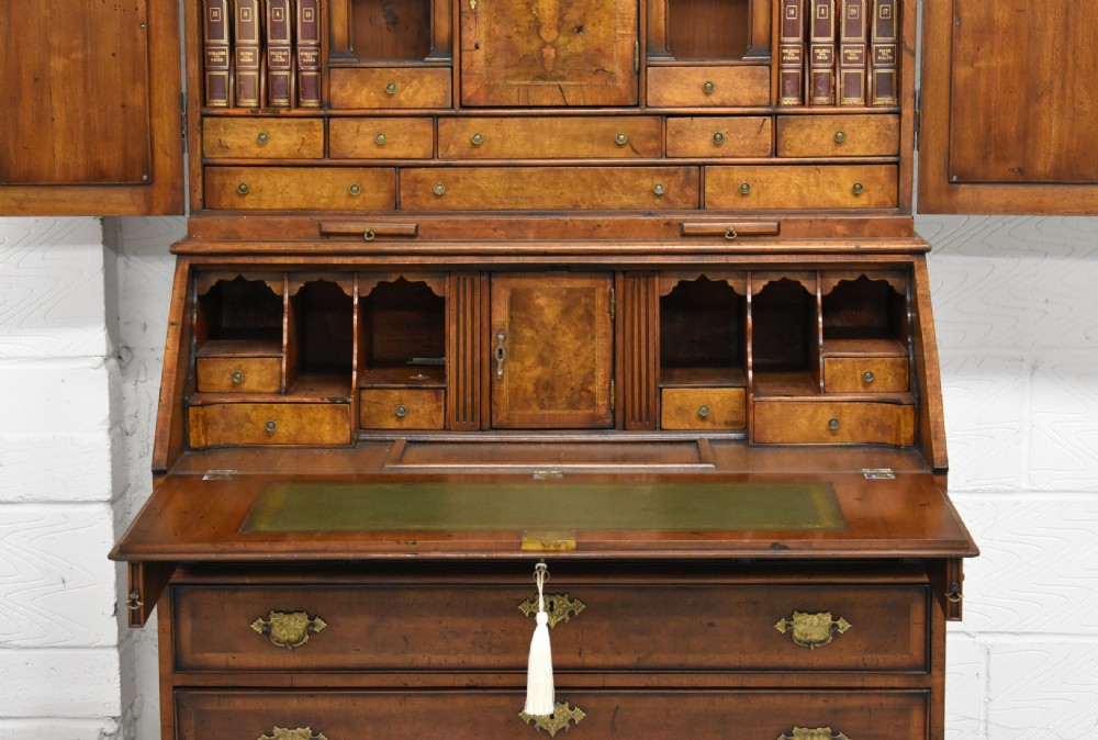 19th Century Burr Walnut Bureau Bookcase View VI