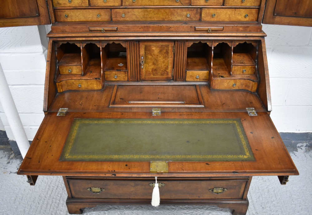 19th Century Burr Walnut Bureau Bookcase View IX