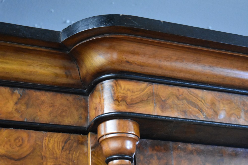 Victorian Burr Walnut Breakfront Wardrobe View VII