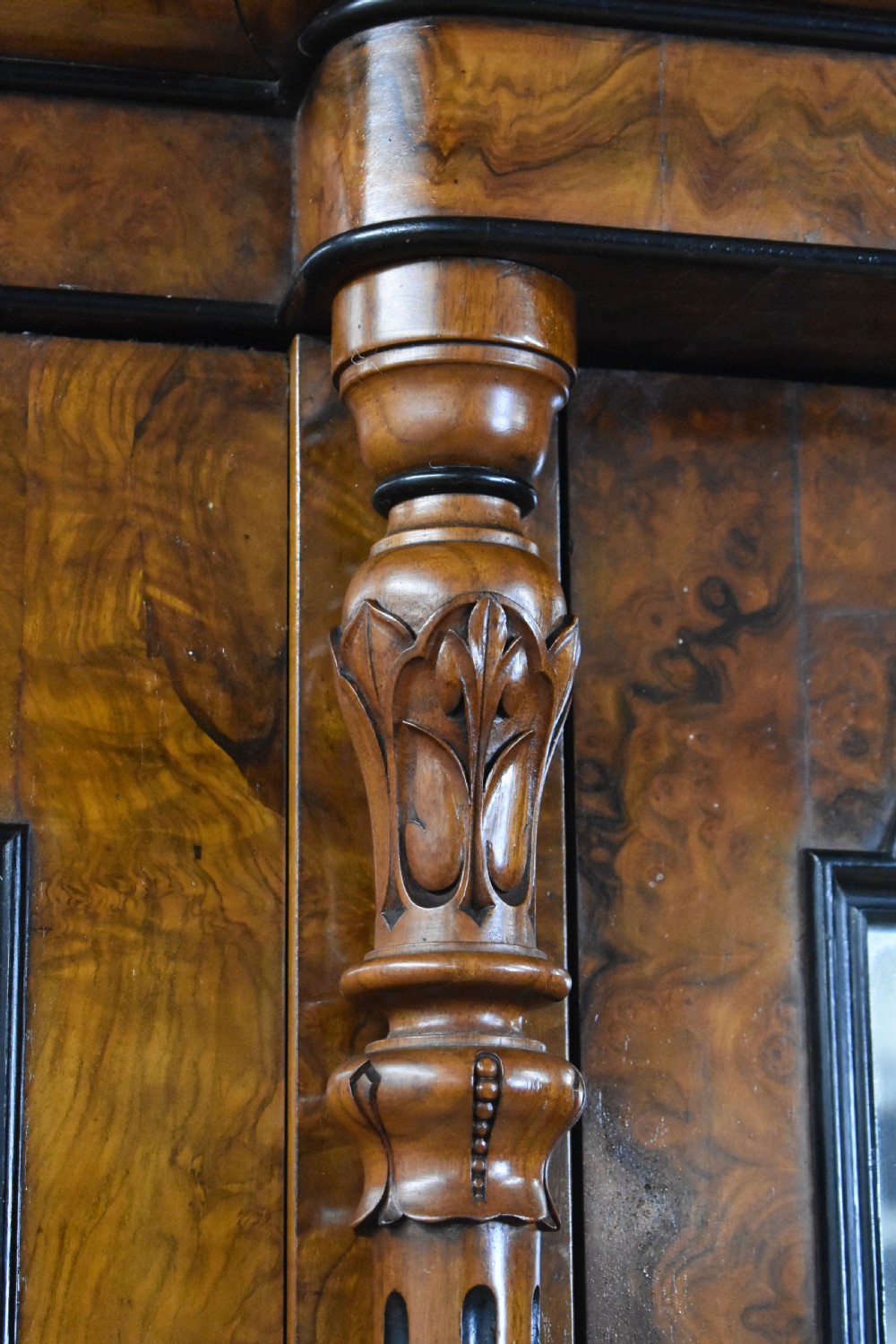 Victorian Burr Walnut Breakfront Wardrobe View VIII