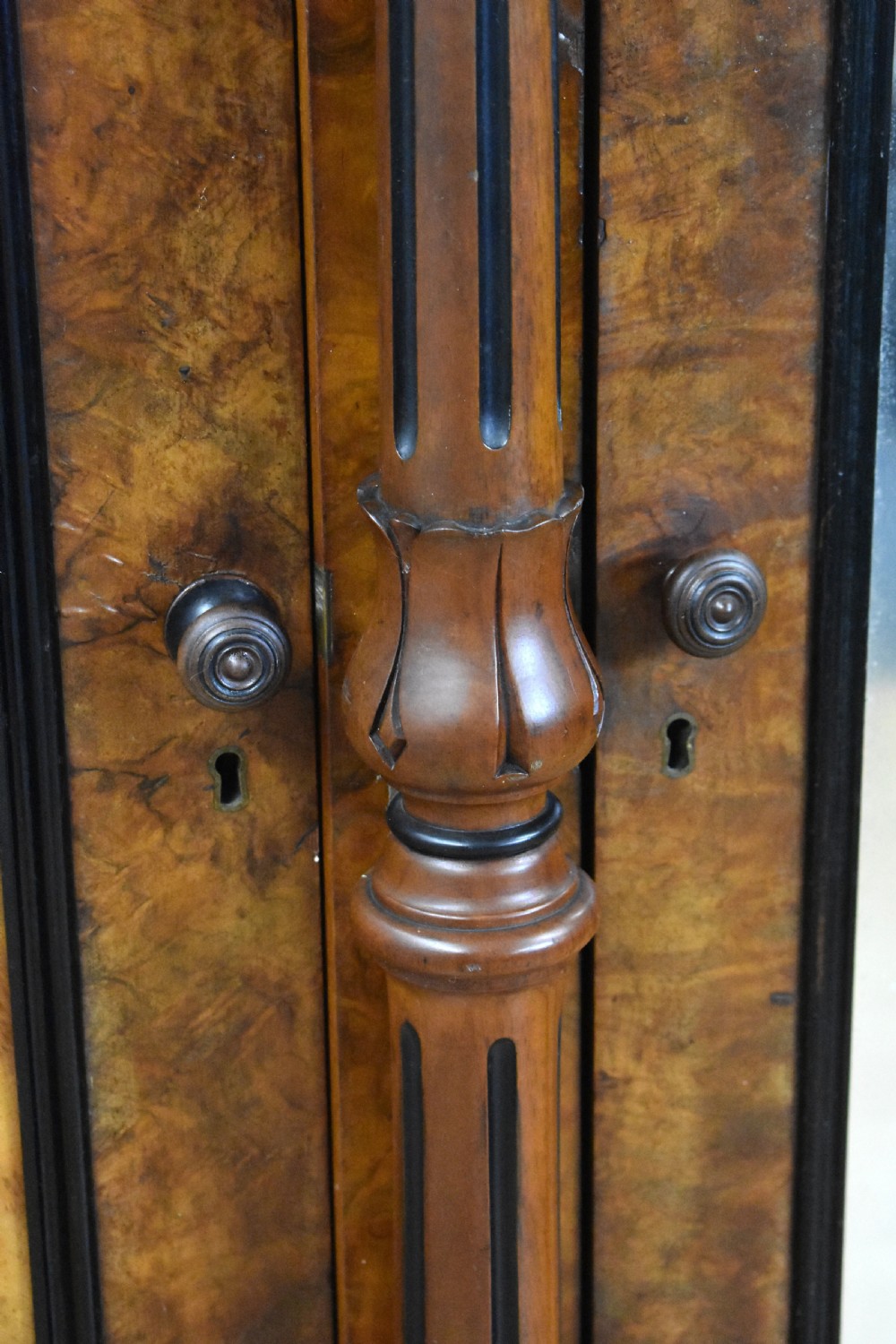 Victorian Burr Walnut Breakfront Wardrobe View IX