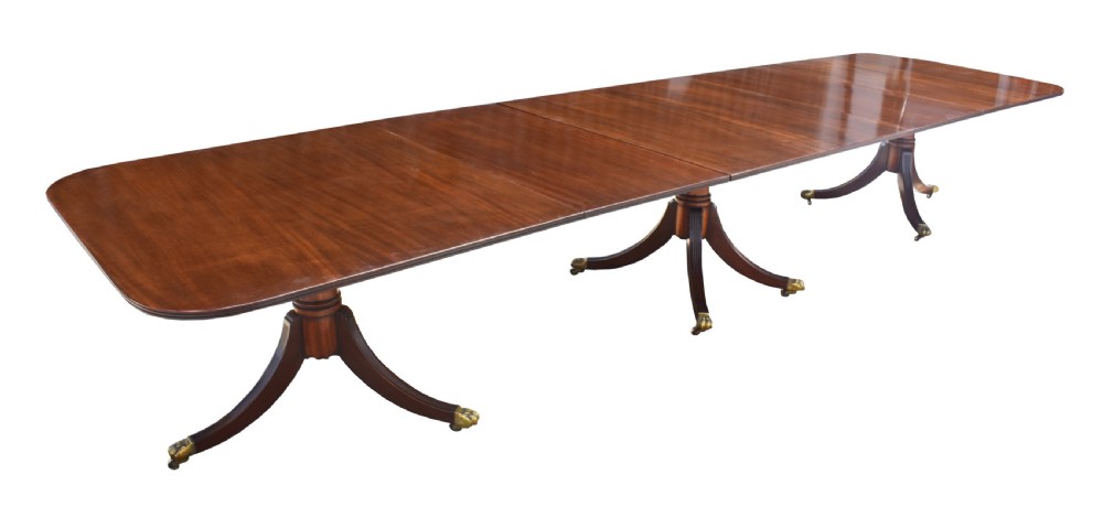 Large Regency Style Mahogany Pedestal Dining Table  View III
