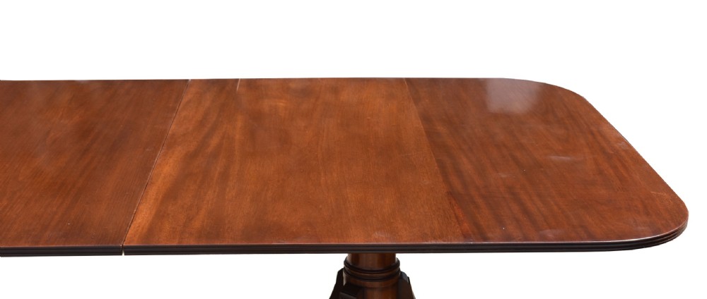 Large Regency Style Mahogany Pedestal Dining Table  View V
