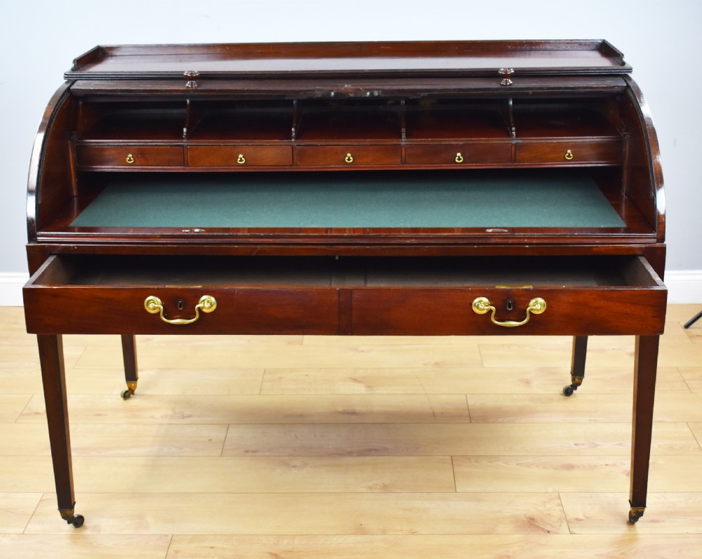 Georgian Mahogany Roll Top Desk View IV