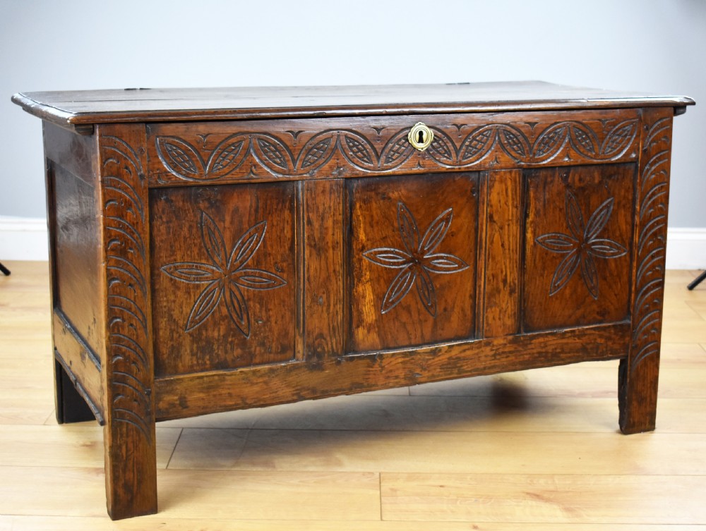 Georgian Carved Oak Coffer