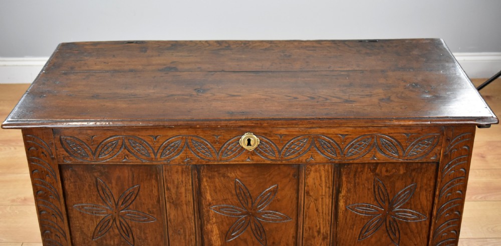 Georgian Carved Oak Coffer View VI
