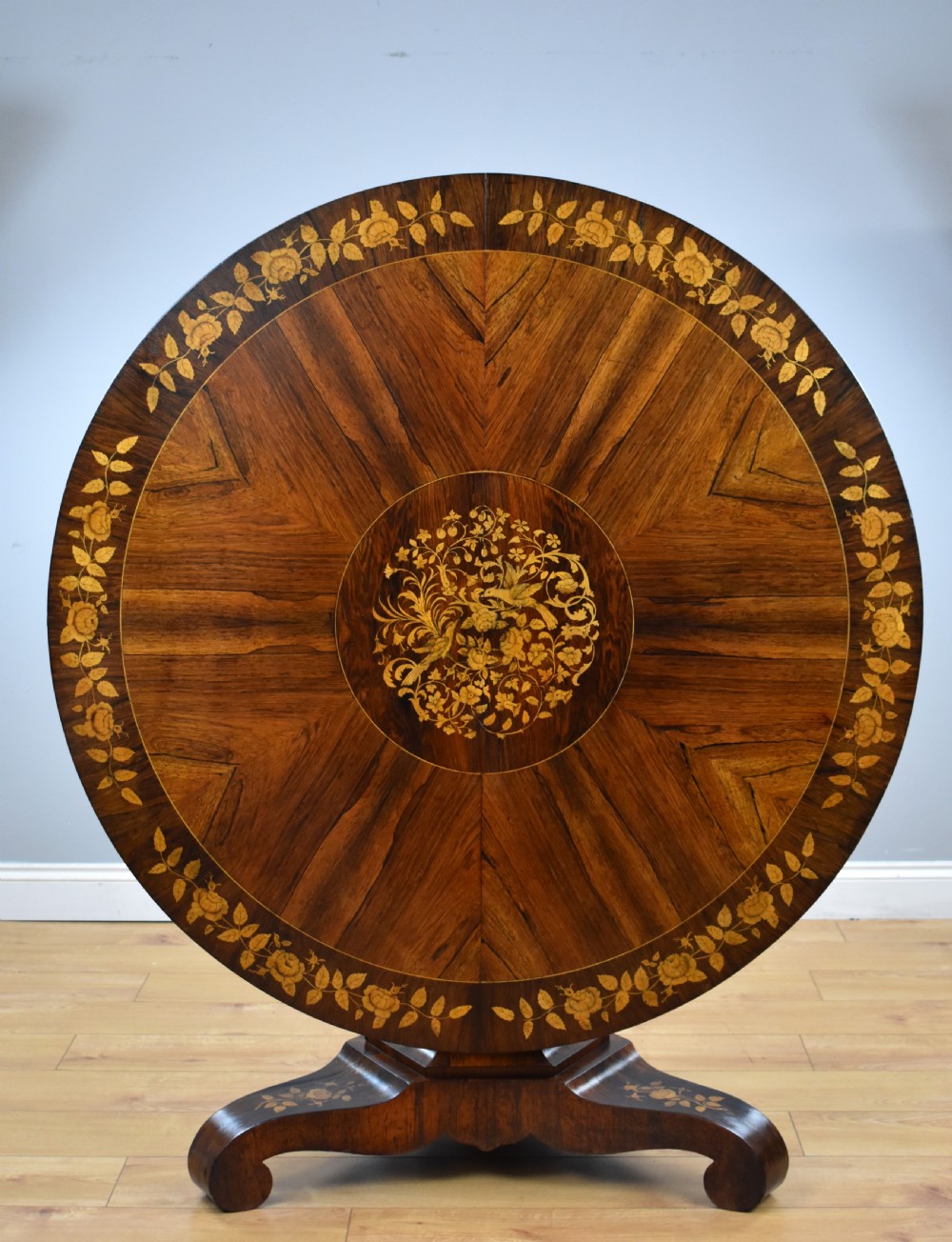 Early Victorian Rosewood Marquetry Breakfast Table