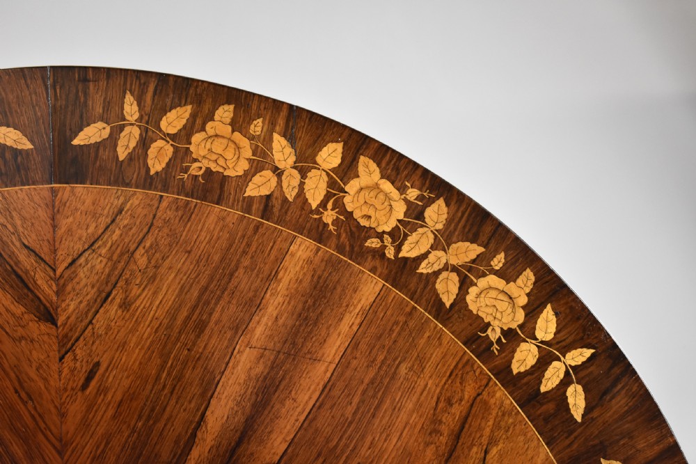 Early Victorian Rosewood Marquetry Breakfast Table View IV