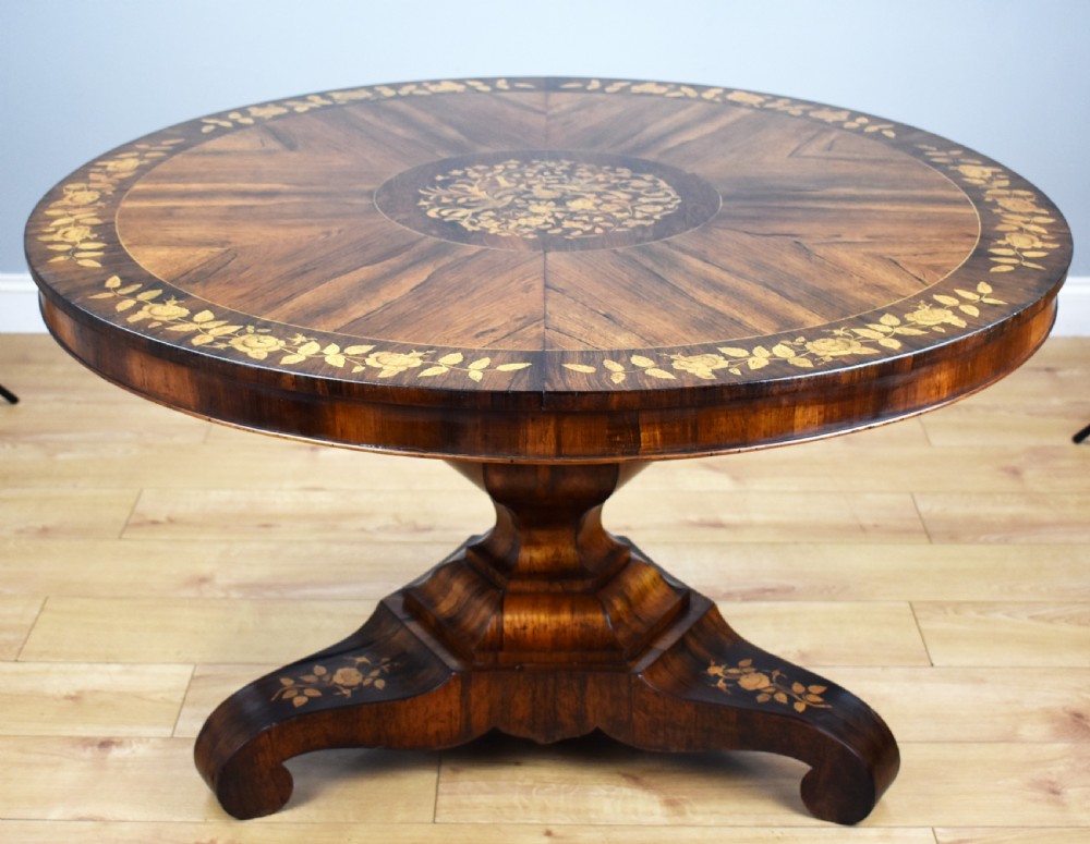 Early Victorian Rosewood Marquetry Breakfast Table View VI