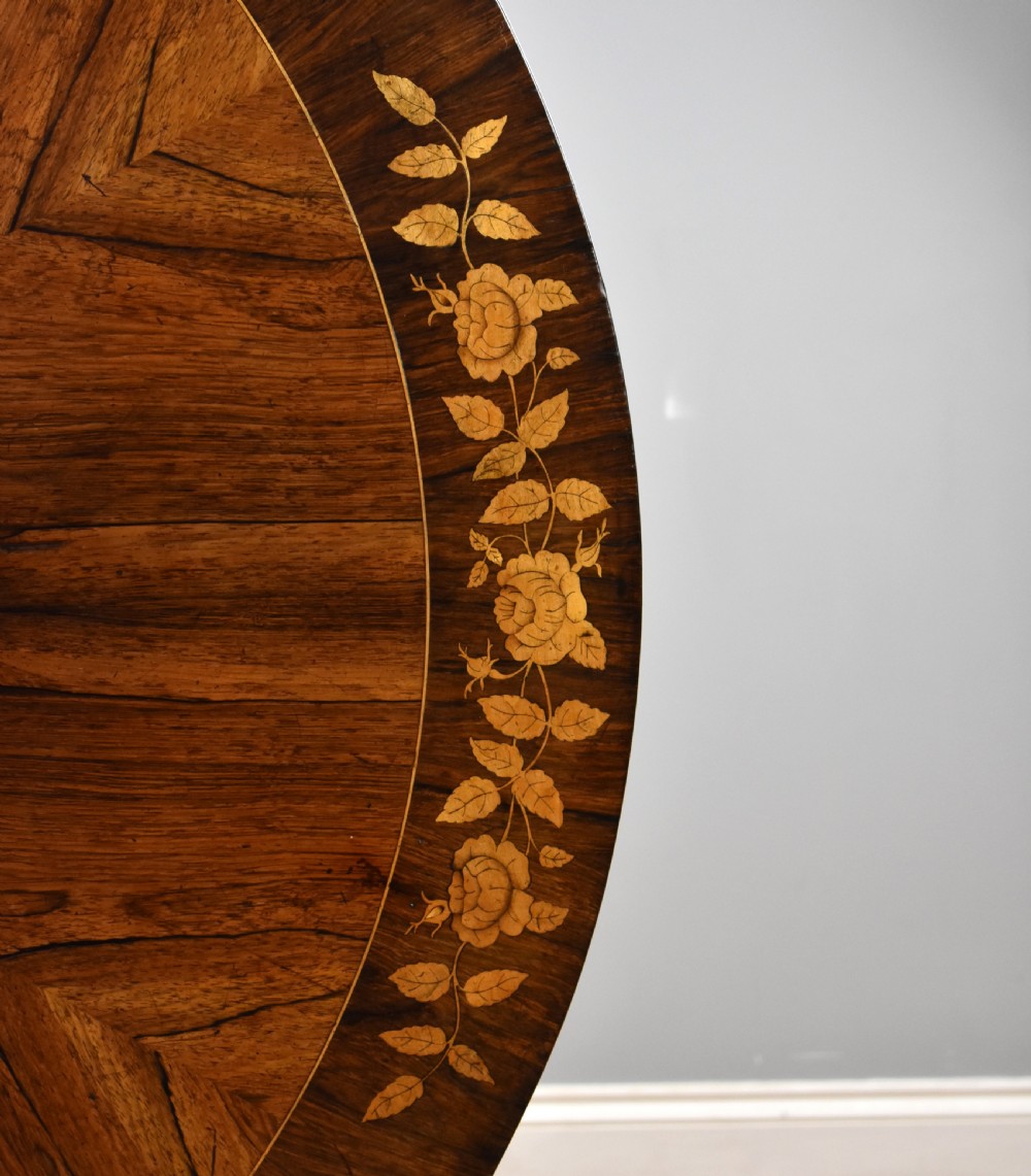 Early Victorian Rosewood Marquetry Breakfast Table View VIII