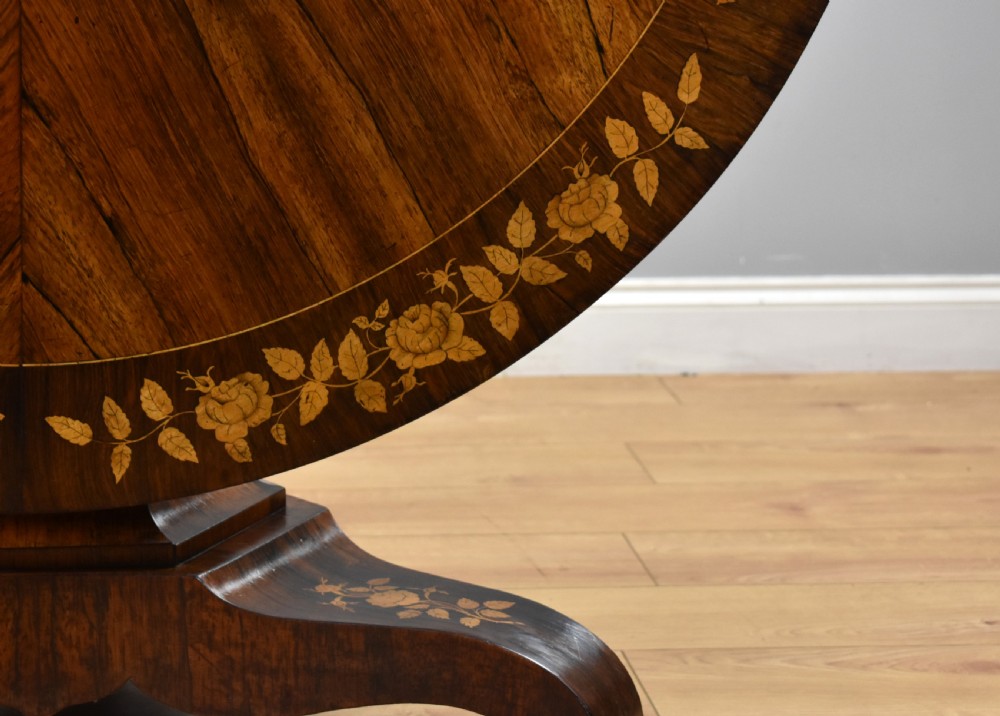 Early Victorian Rosewood Marquetry Breakfast Table View IX