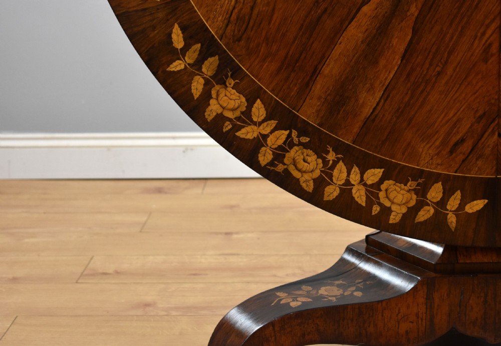 Early Victorian Rosewood Marquetry Breakfast Table View X