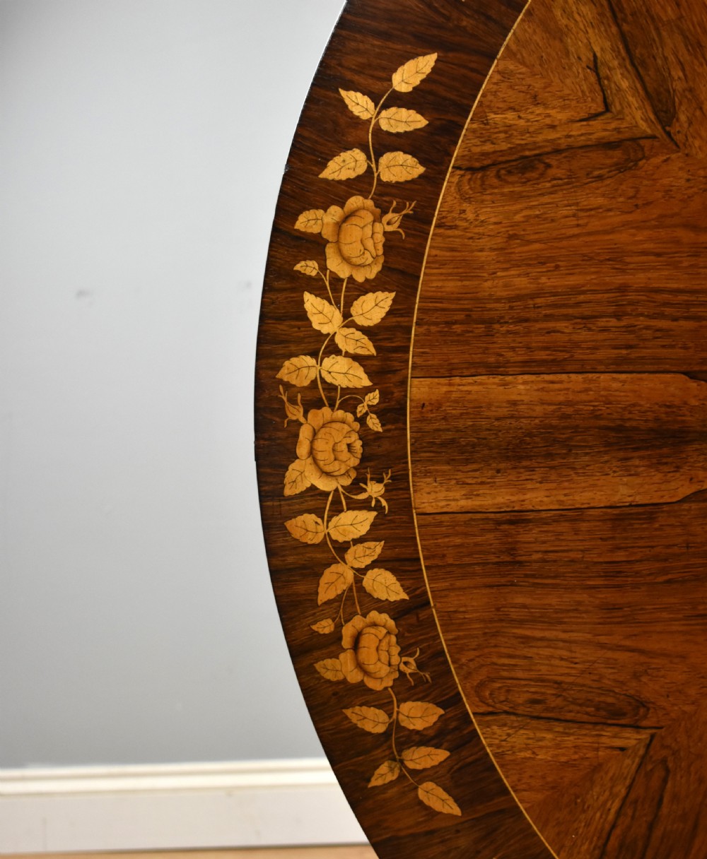 Early Victorian Rosewood Marquetry Breakfast Table View XI