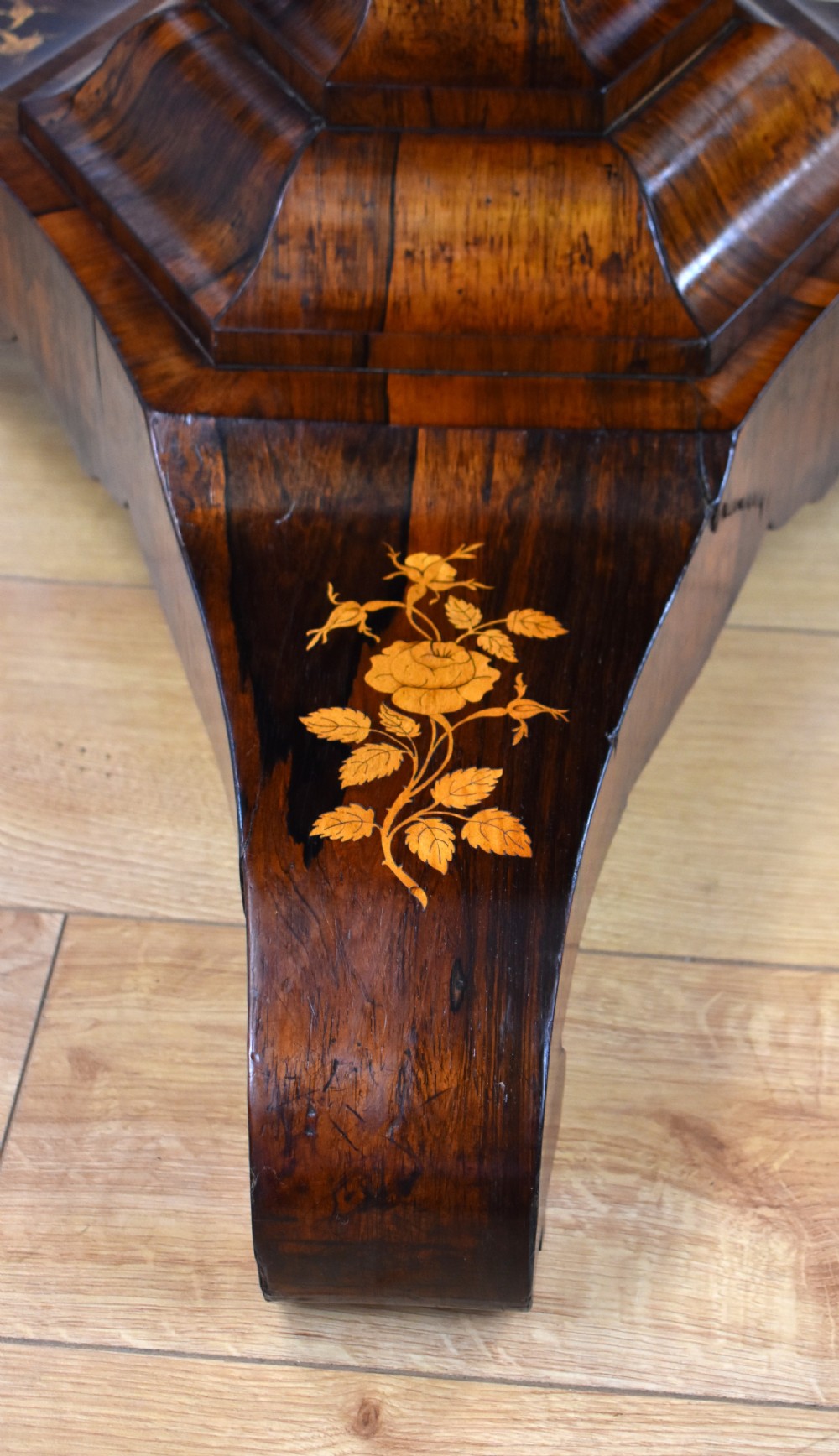 Early Victorian Rosewood Marquetry Breakfast Table View XVI