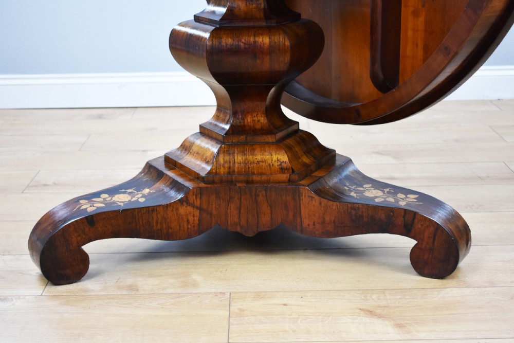 Early Victorian Rosewood Marquetry Breakfast Table View XVIII