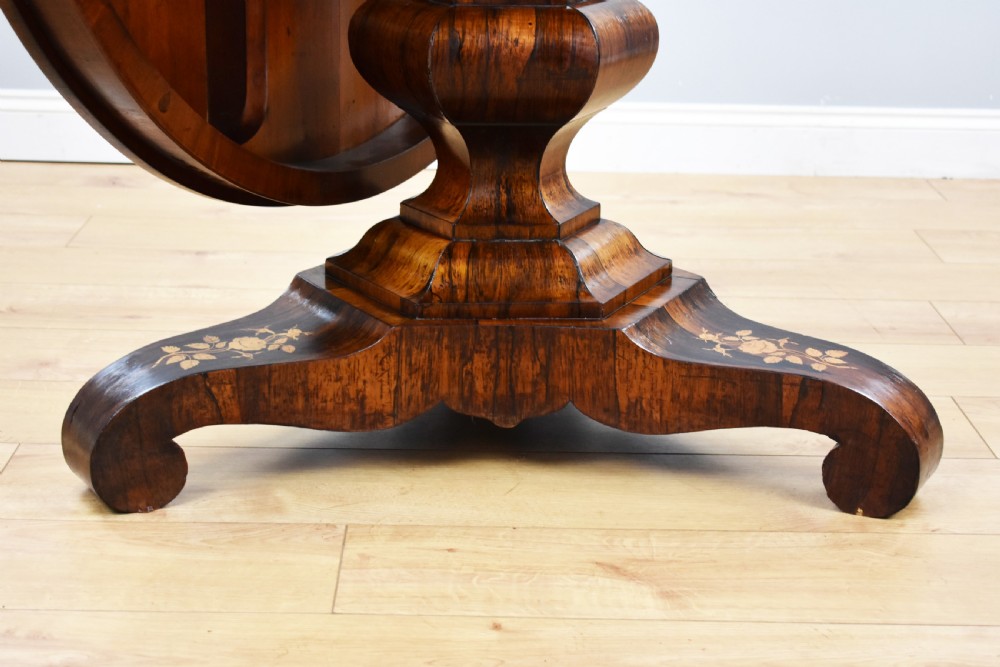 Early Victorian Rosewood Marquetry Breakfast Table View XIX