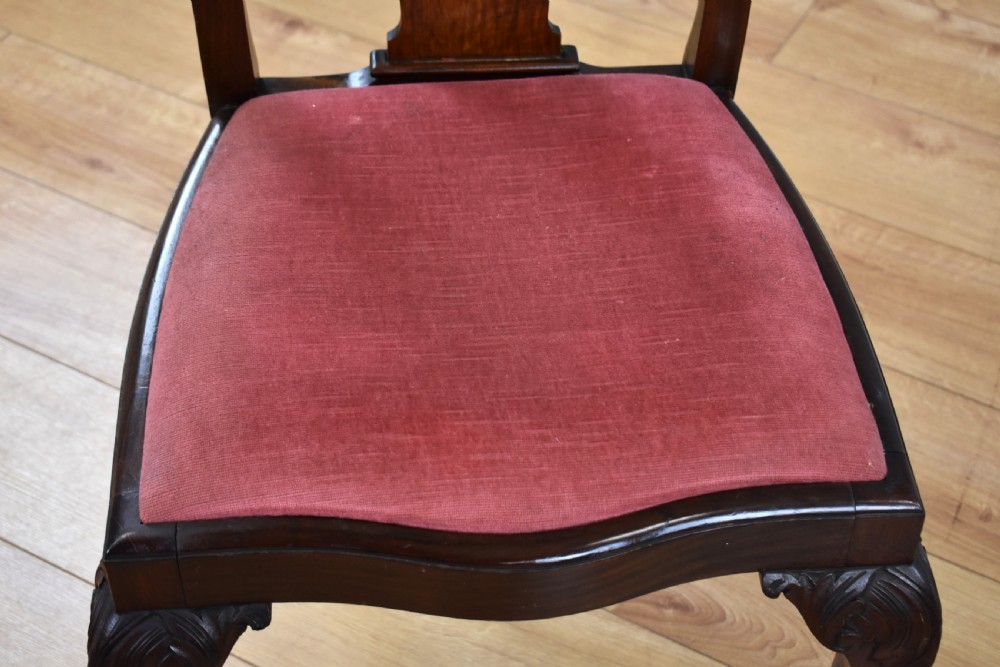 Queen Anne Style Burr Walnut Table & 6 Chairs View IX
