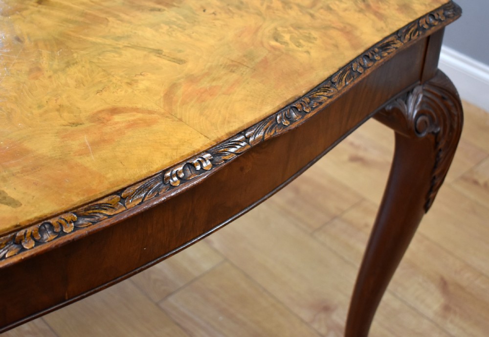 Queen Anne Style Burr Walnut Table & 6 Chairs View XI