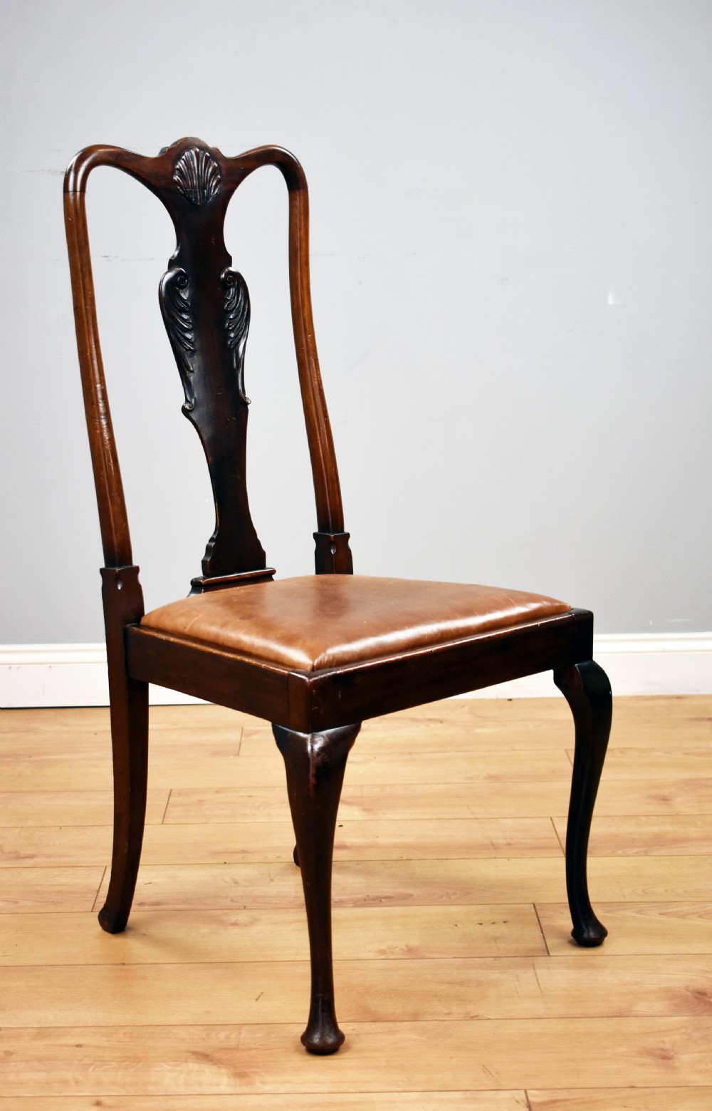 Set of 8 Queen Anne Style Mahogany Dining Chairs View II