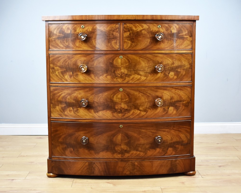 Victorian Flame Mahogany Chest of Drawers View II