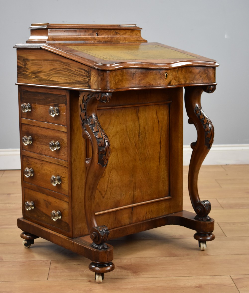 Victorian Burr Walnut Davenport