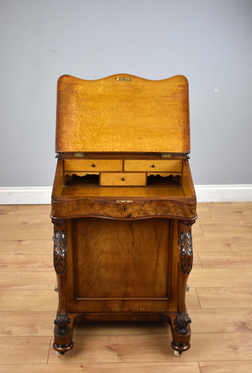 Victorian Burr Walnut Davenport View IV