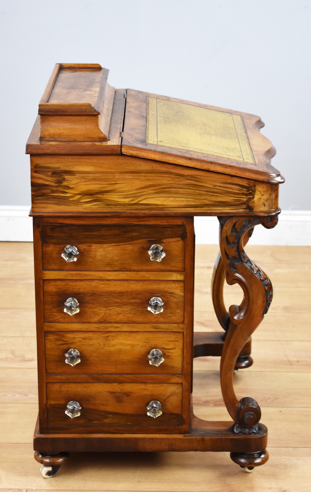 Victorian Burr Walnut Davenport View IX