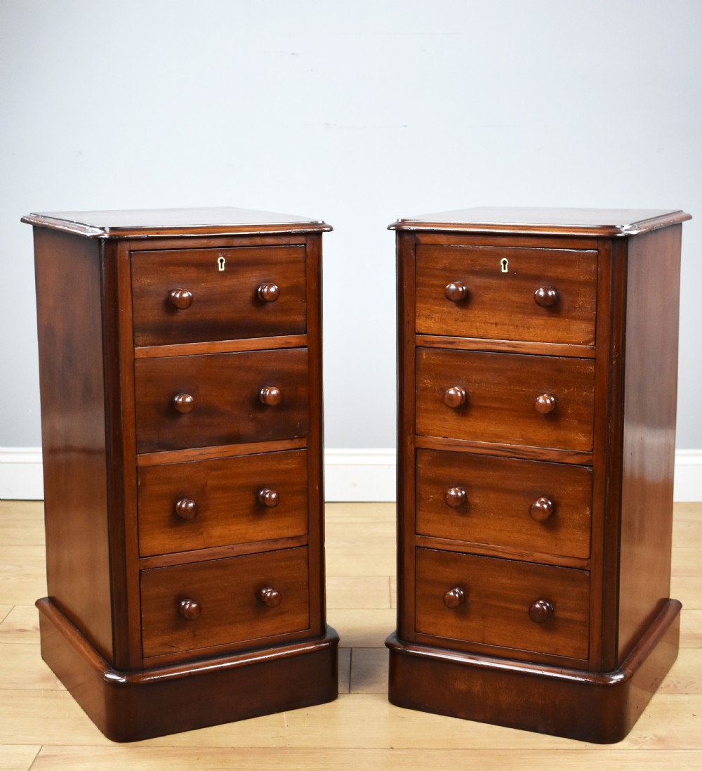 Pair of Victorian Mahogany Bedside Chests View II