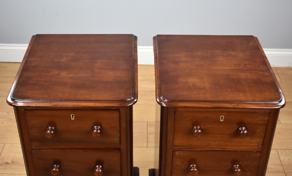 Pair of Victorian Mahogany Bedside Chests View VI