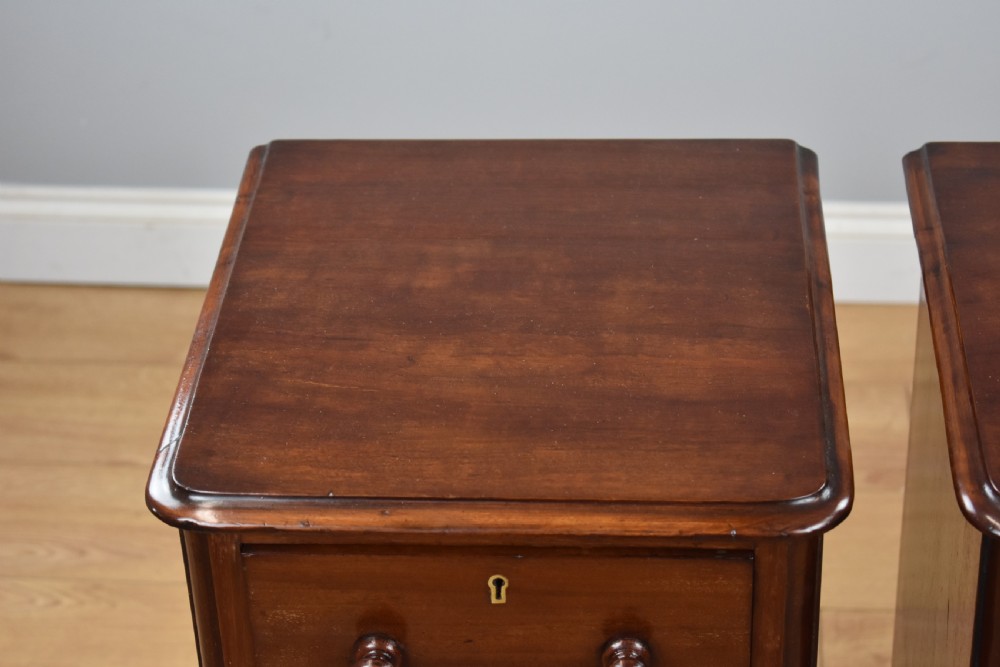 Pair of Victorian Mahogany Bedside Chests View VII