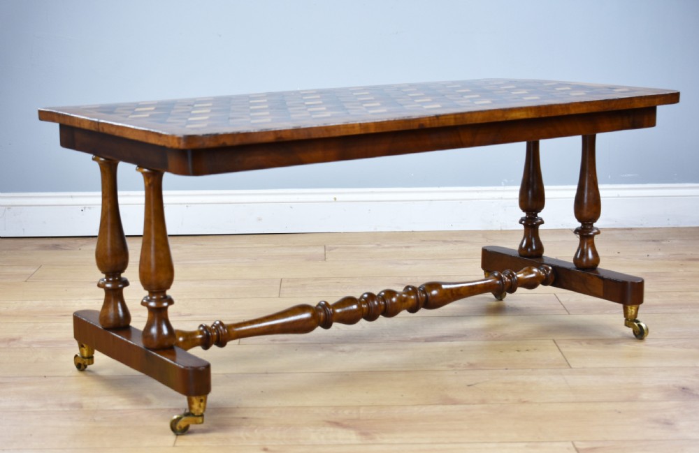 Victorian Walnut and Parquetry Inlaid Coffee Table View II