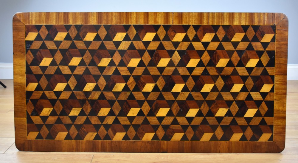 Victorian Walnut and Parquetry Inlaid Coffee Table View III