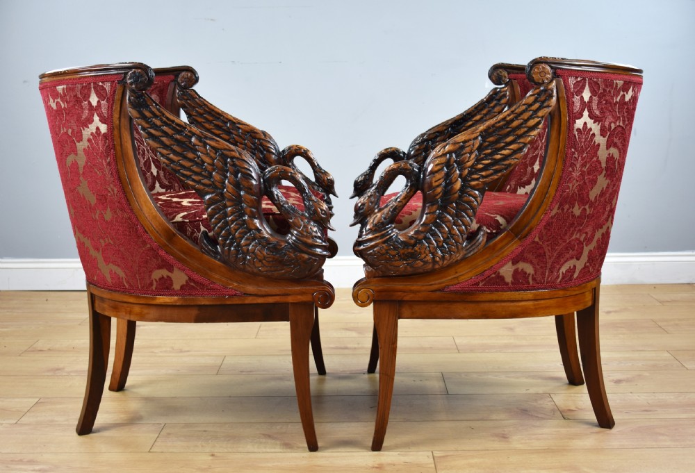 Pair of French Empire Style Tub Chairs View III