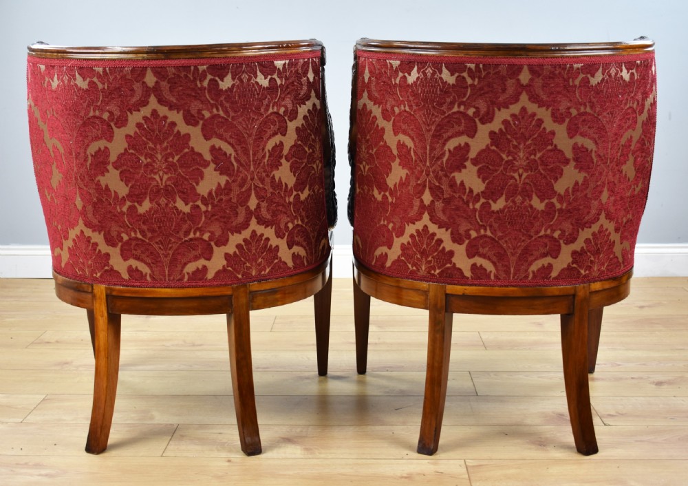 Pair of French Empire Style Tub Chairs View IV